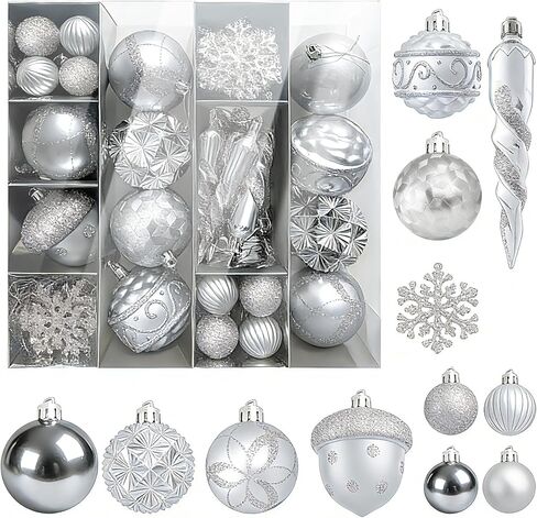 Napzy 24 Count Shatterproof Christmas Ball Ornaments Set, 2.36 Inch Red Christmas Tree Decorations for Xmas Holiday Party Decor, Wreath and Garland Hanging Balls in Saudi Arabia