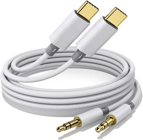 USB C to 3.5mm Audio Aux Jack Cable, [2Pack], USB C to 3.5mm Headphone Audio Cord Car Stereo Aux Cable Compatible with iPhone 17/17Pro Max/16/15/15 Pro Max, Galaxy S25/S24/S23/Z Fold 6, Pixel 10/9/8 in Kuwait
