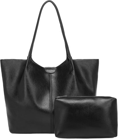 Tote Bag For Women Large Capacity Soft Leather Purse With Interior Pouch Multi-Use For Daily Commute Work Travel in Saudi Arabia