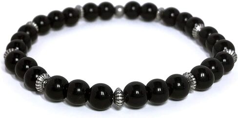 Rainbow Obsidian 6mm Gemstone Stretch Bracelet Handmade in California in Saudi Arabia