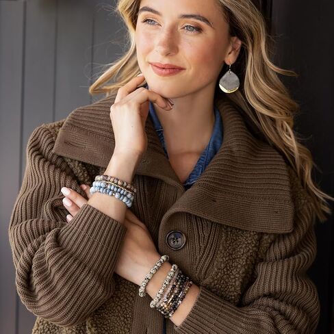 Scout Curated Wears - Stone Stacking Bracelet - Blue Howlite - Stone of Harmony in Saudi Arabia