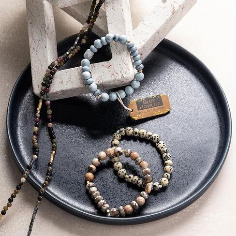 Scout Curated Wears - Stone Stacking Bracelet - Blue Howlite - Stone of Harmony in Saudi Arabia