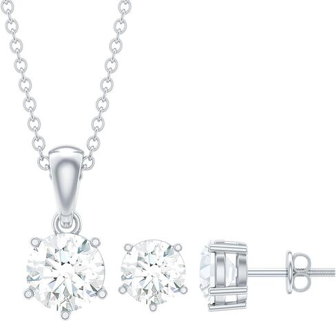 Certified Moissanite Diamond Necklace Earring Set, D-Vs1 Quality, Moissanite Bridal Jewelry Set (Ready to Gift) in Saudi Arabia