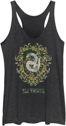 WARNER BROS Womens Harry Potter and The Deathly Hallows Slytherin Watercolor Women's Racerback Tank Top in Saudi Arabia