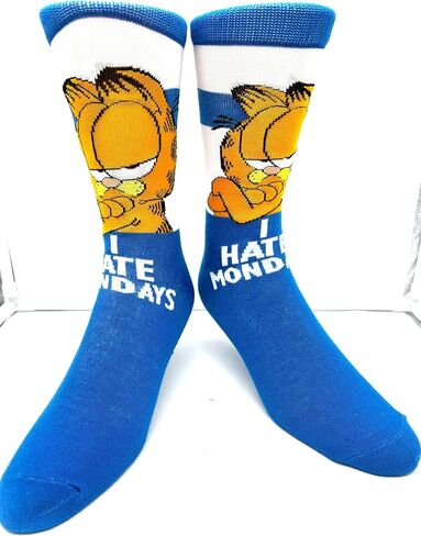 Hyp Garfield 3 pack Unisex Dress Crew Socks. 3 pair – Garfield the Cat & Odie- Men’s Shoe Size 6-12 in Saudi Arabia