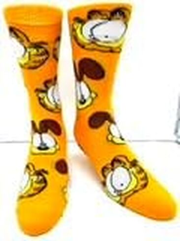 Hyp Garfield 3 pack Unisex Dress Crew Socks. 3 pair – Garfield the Cat & Odie- Men’s Shoe Size 6-12 in Saudi Arabia