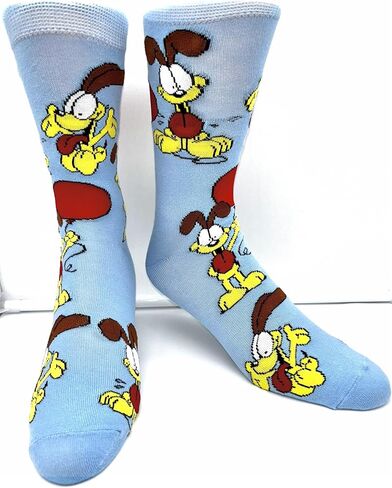 Hyp Garfield 3 pack Unisex Dress Crew Socks. 3 pair – Garfield the Cat & Odie- Men’s Shoe Size 6-12 in Saudi Arabia