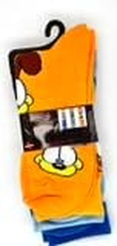 Hyp Garfield 3 pack Unisex Dress Crew Socks. 3 pair – Garfield the Cat & Odie- Men’s Shoe Size 6-12 in Saudi Arabia