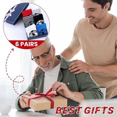 6 Pairs Socks for Wrestling Men's Wrestling Crew Socks Wrestle Sports Lovers Novelty Gifts for Christmas in Saudi Arabia