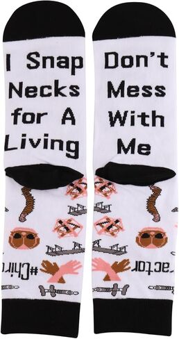 PXTIDY 2 Pairs Chiropractic Socks Chiropractor Gifts Massage Therapist Gifts Don't Mess with Me I Snap Necks for A Living in Saudi Arabia