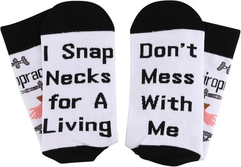 PXTIDY 2 Pairs Chiropractic Socks Chiropractor Gifts Massage Therapist Gifts Don't Mess with Me I Snap Necks for A Living in Saudi Arabia