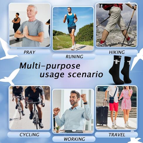 6 Pairs Christian Cross Socks Gifts for Man, Man of God Religious Socks with Cross for Catholic Saint God in Saudi Arabia