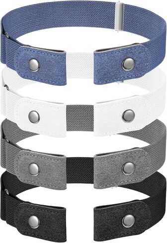 4pcs Adjustable Belts for Women Men No Buckle - Invisible Lazy Elastic Belts for Women Stretchty, Buckleless Belt in Saudi Arabia