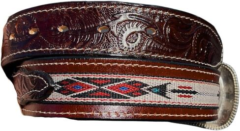 Authentic Handmade Mexican Leather Belt for Men – Western Cowboy Style with Silver Buckle in Saudi Arabia