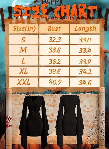 EVELUST Womens Gothic Witch Bat Sleeve Dress - Halloween Cosplay Costume Vintage Queen V-Neck Carnival Party Bodycon Outfit in Saudi Arabia