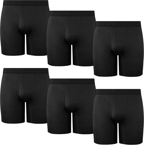 ملابس داخلية بوكسر للرجال مكونة من 6 قطع بدون ركوب، بدون علامات، ملابس داخلية ناعمة قابلة للتنفس ماصة للرطوبة للرجال in Kuwait