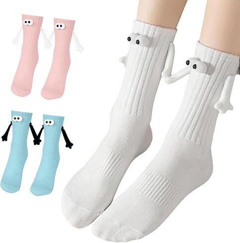 T Legend 3 Pairs Magnetic Holding Hands Socks Novelty Funny Women Men Couple Socks funny Gifts for Girlfriend in Saudi Arabia