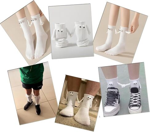 T Legend 3 Pairs Magnetic Holding Hands Socks Novelty Funny Women Men Couple Socks funny Gifts for Girlfriend in Saudi Arabia