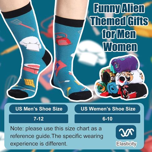 Shihanee 6 Pairs Chef Socks for Men Women Funny Novelty Cooking Occupation Socks for Valentine's Day Cook Lover Baker Gifts in Saudi Arabia
