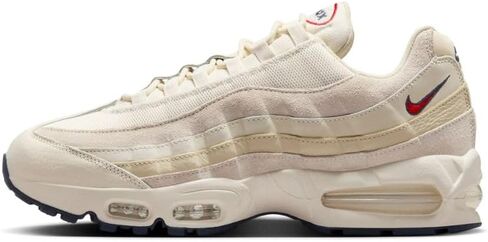 حذاء الجري Air Max 95 OG للرجال (عاجي شاحب/أحمر جامعي/كاكي فاتح/شراعي) in Saudi Arabia