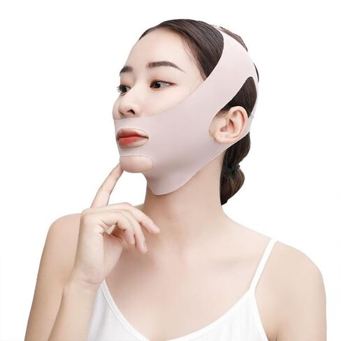 Chin Strap for Sleeping,V-Line Lifting Chin Strap, V-Line Mask,Neck Lift Jaw Tightening Exerciser Reusable Face Strap,Comfortable Effective. in Saudi Arabia