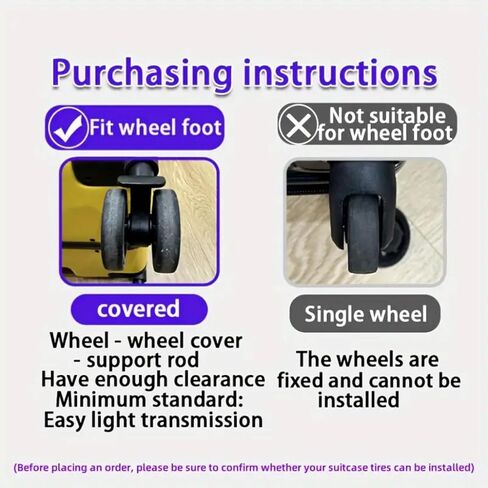 Universal Luggage Wheel Covers – 8PCS Silicone, Shock Absorption for Suitcase Protection - Black in Saudi Arabia