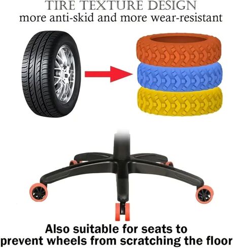 Universal Luggage Wheel Covers – 8PCS Silicone, Shock Absorption for Suitcase Protection - Black in Saudi Arabia