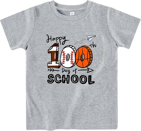 طفل 100 يوم من القمصان المدرسية للبنين طفل Grils بلدي سعيد 100 يوم من المدرسة تي شيرت القطن مضحك تصميم القمم 3-7T in Kuwait