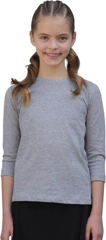 Kosher Casual Kids' Big Girls Modest 3-4 Sleeve 100% Cotton Tee Shirt Top in Saudi Arabia