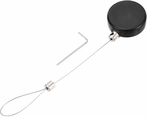 MECCANIXITY 1.8 ft Retractable Cable Lock with Latch Remote Control Security Lock with Adjustable Cord Tether Anti Theft for Laptop, TV, 200g, White in Saudi Arabia