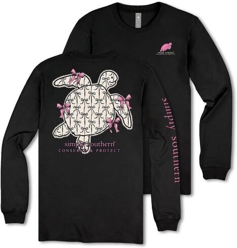 Simply Southern Track Turtle - Ribbon - Bows - Conserve & Protect - Youth Long Sleeve in Saudi Arabia