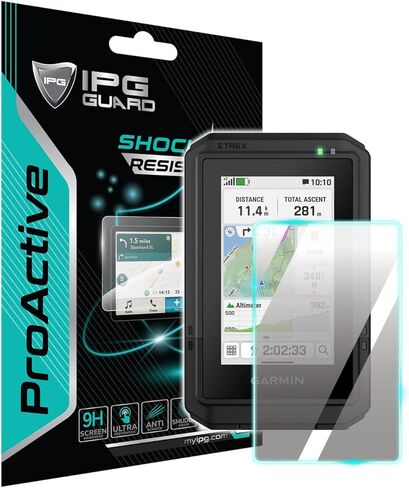 IPG Proactive for Garmin eTrex Solar GPS Handheld Navigator (2 Units) 9H Hardness Screen Protector Smooth Glass Touch Ultra Responsive High Clarity Anti Scratch for eTrexSOLAR in Kuwait
