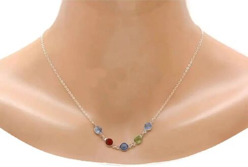 جوهرة الميلاد قلادة الذهب معبأ أو الفضة الاسترليني الأمهات هدية عيد الميلاد الجدة نانا جوهرة الميلاد مجوهرات أمي الجدة قلادة اليومية مع أحجار الميلاد in Kuwait