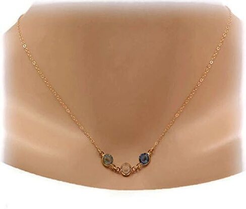 جوهرة الميلاد قلادة الذهب معبأ أو الفضة الاسترليني الأمهات هدية عيد الميلاد الجدة نانا جوهرة الميلاد مجوهرات أمي الجدة قلادة اليومية مع أحجار الميلاد in Kuwait