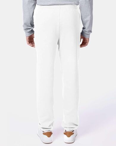 بنطال رياضي رجالي من Hanes EcoSmart - بنطال رياضي مصنوع من مزيج القطن مع جيوب، ملصق قابل للتمزيق، نسيج مقاوم للحبوب، مادة معاد تدويرها صديقة للبيئة، مقاس كلاسيكي، رباط قابل للتعديل أبيض in Kuwait