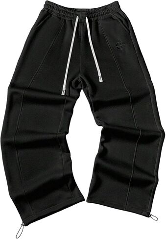 GORGLITTER Men's Low Waist Baggy Sweatpants Fall Casual Y2K Loose Wide Leg Track Hiking Joggers Sweat Pants with Pocket in Saudi Arabia