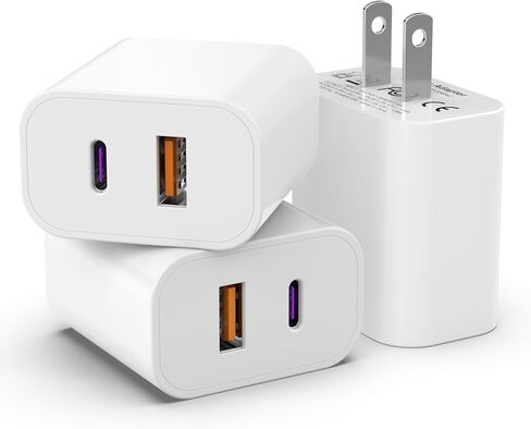 2Pack 40W USB C Charger Block, iGENJUN Dual USB-C Port Power Adapter - Phone Charger with Fast Charging Capability, Type C Wall Charger for iPhone 16/16 Pro Max/15/14, Galaxy, iPad, Tablet - White in Kuwait
