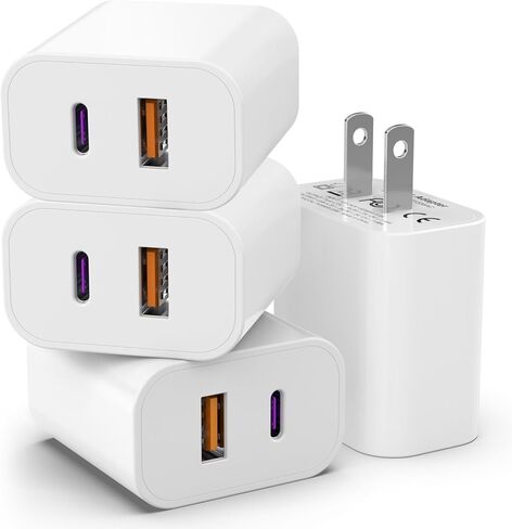 2Pack 40W USB C Charger Block, iGENJUN Dual USB-C Port Power Adapter - Phone Charger with Fast Charging Capability, Type C Wall Charger for iPhone 16/16 Pro Max/15/14, Galaxy, iPad, Tablet - White in Kuwait