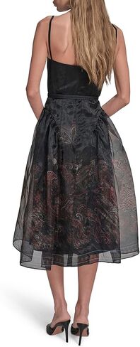 BCBG Womens Sleeveless Sweatheart Neck Belted Fit & Flare Midi Dress in Saudi Arabia