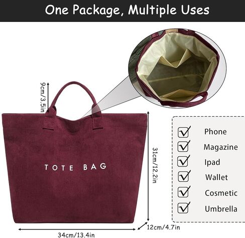 Suede Bag for Women, Large Solid Faux Suede Tote Bag Trendy Vintage Top Handle Handbag for Work Travel in Saudi Arabia