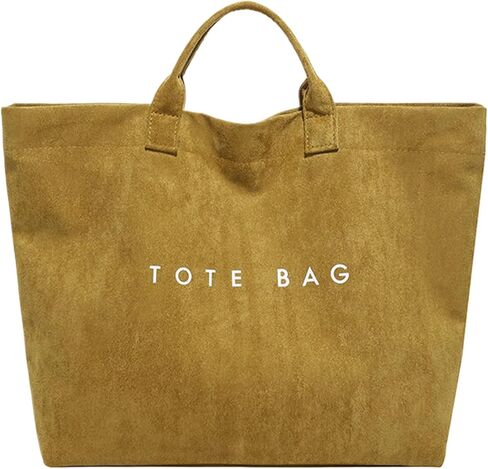 Suede Bag for Women, Large Solid Faux Suede Tote Bag Trendy Vintage Top Handle Handbag for Work Travel in Saudi Arabia