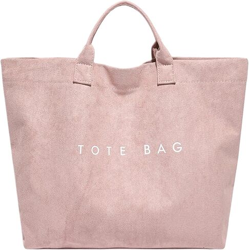 Suede Bag for Women, Large Solid Faux Suede Tote Bag Trendy Vintage Top Handle Handbag for Work Travel in Saudi Arabia