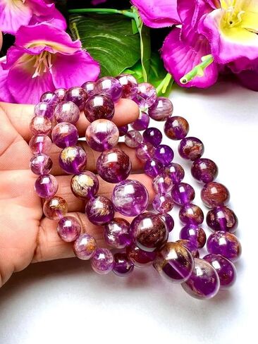 8mm Auralite 23 stone Round Beads Stretch Bracelet in Saudi Arabia