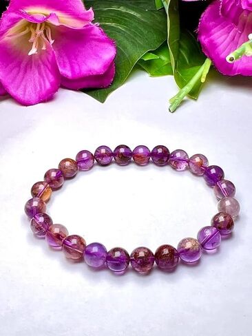 8mm Auralite 23 stone Round Beads Stretch Bracelet in Saudi Arabia