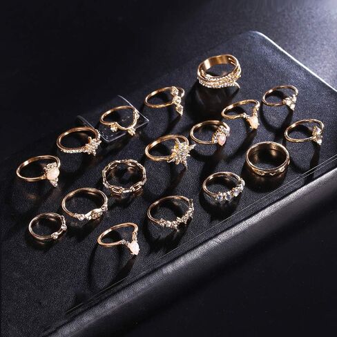 Gold Boho Ring Sets Stackable Knuckle Ring Vintage Snake Finger Rings Set Stacking Joint Midi Trendy Rings Sets for Women in Saudi Arabia