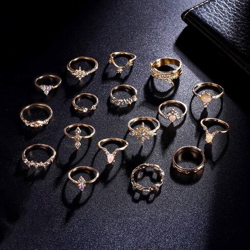 Gold Boho Ring Sets Stackable Knuckle Ring Vintage Snake Finger Rings Set Stacking Joint Midi Trendy Rings Sets for Women in Saudi Arabia