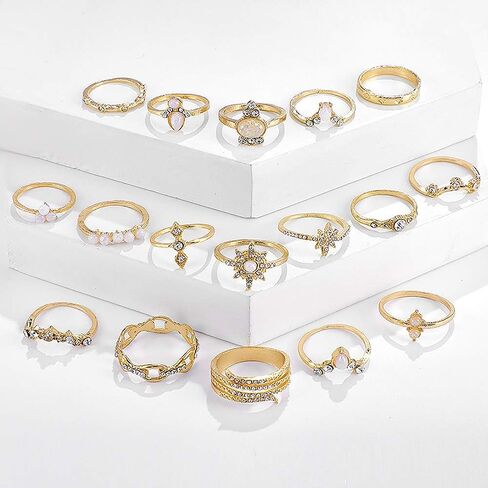 Gold Boho Ring Sets Stackable Knuckle Ring Vintage Snake Finger Rings Set Stacking Joint Midi Trendy Rings Sets for Women in Saudi Arabia