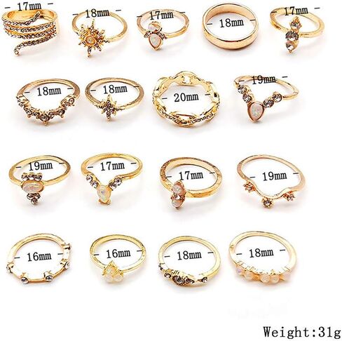 Gold Boho Ring Sets Stackable Knuckle Ring Vintage Snake Finger Rings Set Stacking Joint Midi Trendy Rings Sets for Women in Saudi Arabia