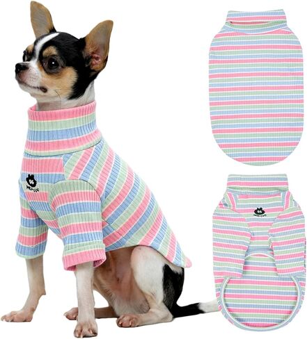 FUAMEY الكلب قميص شريطي للكلاب كبيرة جدا، الكلب البلوز خفيفة الوزن الكلب البلوز الكلب بسط سترة تي شيرت الكلب منامة الكلب طويلة جونز الكلب الملابس الداخلية للمسترد الذهبي الوردي المشارب XXL in Kuwait