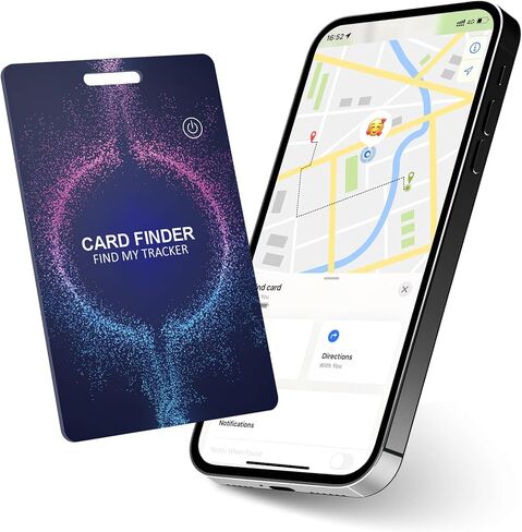 Wallet Tracker Card， Racker and Item Locator for Luggage Tags, Rechargeable Thin GPS Item Finder for Luggage Tag,Passports and More Phone Finder(iOS Only)-Black in Saudi Arabia